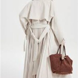 Commense Double Breasted Off-White Trench Coat NWT